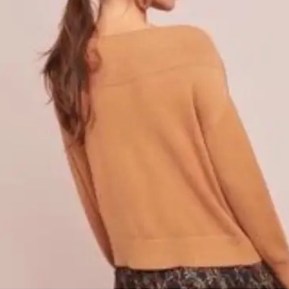Moth by Anthropologie Rapsail Off-the-Shoulder Boatneck sweater. Size M. - Picture 2 of 5